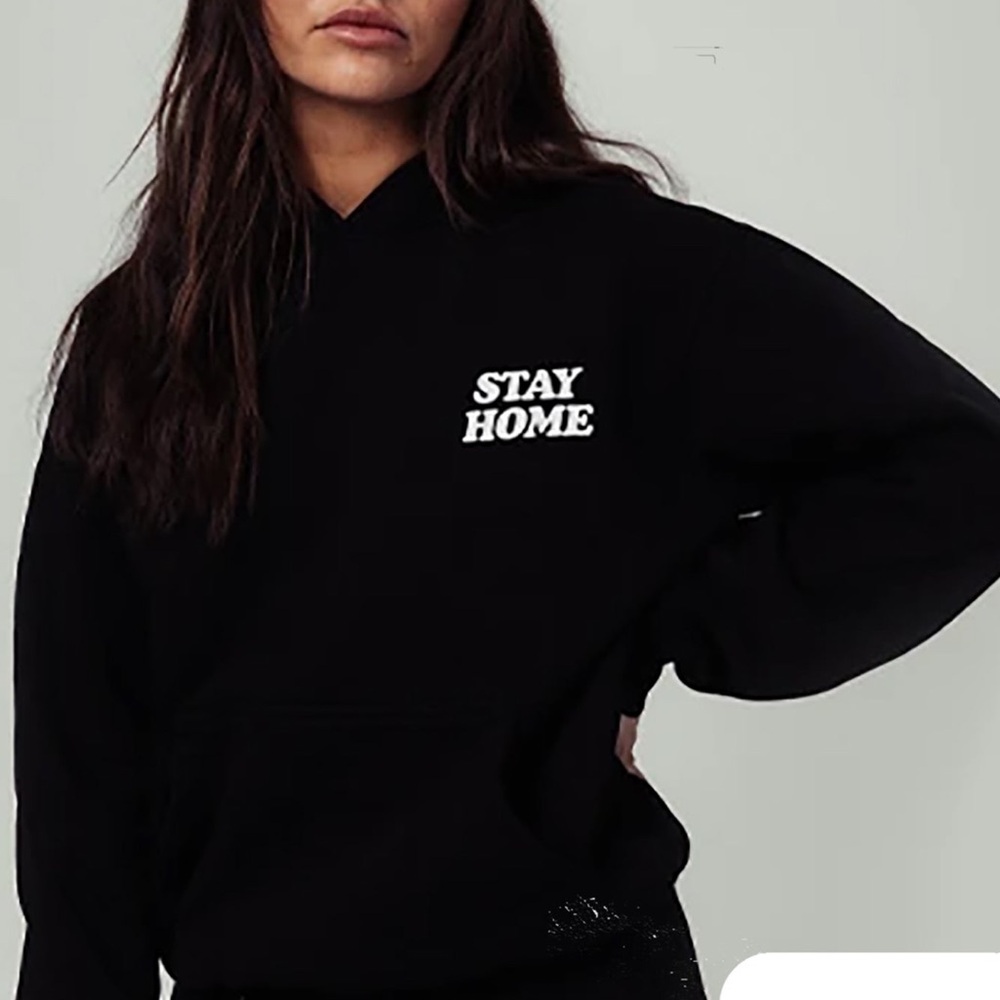 Talentless “I’m Staying Home” Black Cotton Sweatshirt Size XS